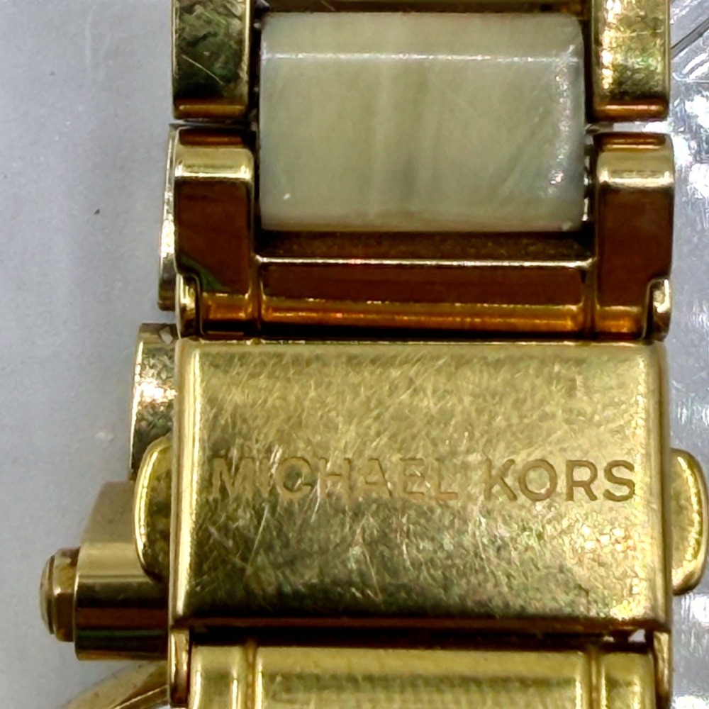 Michael Kors Blair MK5632 Gold Tone Horn Resin Chronograph Crystal Bezel Watch - Picture 4 of 6